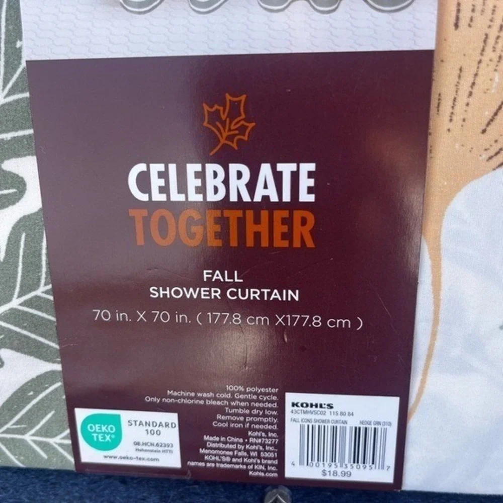 NEW Fall/Spring Shower Curtain by Celebrate Together 70in by 70in
